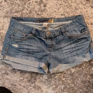 Mudd Light Blue Rolled-Hem Denim Shorts